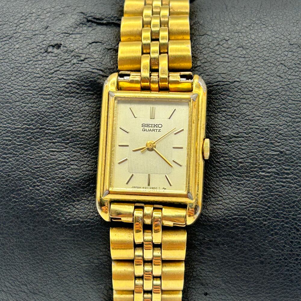 Seiko Gold Tone Rectangular Quartz Watch